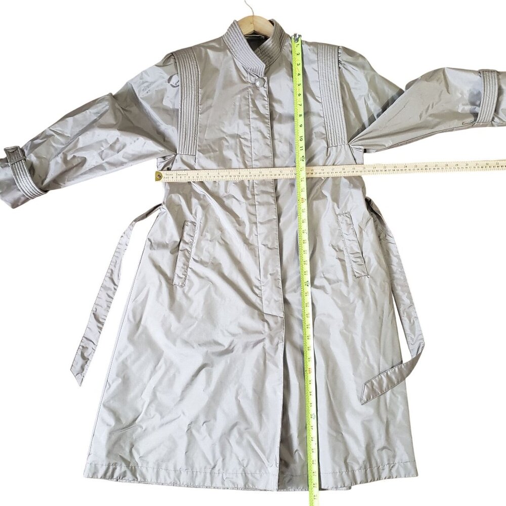 Vintage British Mist Womens Beige Trench Coat Size 12 Belted Timeless Classic - Picture 3 of 5
